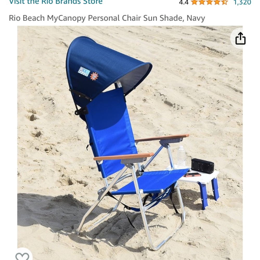 Beach MyCanopy Personal Chair Sun Shade, Navy
